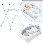 Tubiaz - swanew baignoire bb avec support 85cm - baignoire bb pliable avec bouchon&coussin de bain, ...