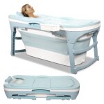 Swanew - baignoire pliable pour adulte avec couverture mobile baignoire portable plastique - 149x60x50cm ...