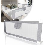 Swanew barrire de lit anti - chute 180 cm hauteur rglable de 64  96 cm avec filet ar pour de nombreux ...