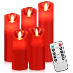 Bougies led lot de 5 de diffrentes tailles avec tlcommande lumire led vacillante bougie chandelle ...