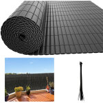 Swanew canisse en pvc canisse pvc pour jardin balcon terrasse. balcon cl�ture brise - vent gris 160 x ...