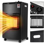 Swanew chauffage  gaz infrarouge 4. 2kw pliable, tuyau et dtendeur avec convertisseur europen