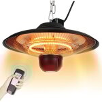 Swanew chauffage de terrasse suspendu, 2000 w, halogne,  suspendre, avec chane de suspension, 2 niveau ...