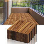 Swanew dalles de terrasse bois d?acacia 2m dalle 30x30cm systme de clips dalle dcoupe possible dalle ...