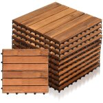 Swanew dalles terrasse caillebotis lot de 11 pcs, surface max. 1 m - embotables carreaux bois d?acacia ...