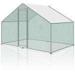 Swanew enclos poulailler acier galvanis� avec parc grillag� avec serrure espace couvert poulailler pour ...