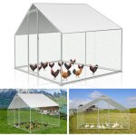 Swanew - enclos poulailler enclos extrieur acier galvanis avec grillag und auvent cage pour animaux ...