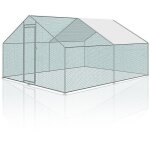 Randaco - einfeben enclos poulailler grillag avec porte latrale et toit dme 18 m 6x3 m