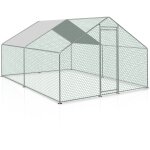 Swanew - enclos poulailler parc grillag acier galvanis cage parc enclos pour animaux 3x3 m