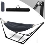 Swanew hamac avec cadre jusqu'� 150 kg hamacs ext�rieur tige hamac chaise suspendue gris fonc� support ...