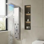 Swanew panneau colonne de douche hydromassante avec robinetterie, faire fonctionner 5 douches � la fois ...