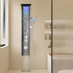 Swanew panneau colonne de douche hydromassante avec robinetterie, faire fonctionner 5 douches � la fois ...