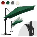 Parasol dport inclinable 3x3m, parasol de jardin extrieur pliable, base croise rotatif 360 protection ...
