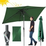 Parasol droit jardin avec protection uv et fonction inclinable Ø300x200cm vert - swanew Parasol droit jardin avec protection uv et fonction inclinable Ø300x200cm vert - swanew