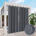 Swanew rideau extrieur rideau occultant avec ?illets opaque jardin patio balcon 132 x 274cm gris fonc ...