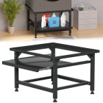 Swanew socle pour machine � laver avec �tag�re supports pour machine � laver noir 63x54x42cm