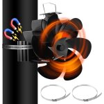 Swanew - ventilateur de poêle 6 pales ventilateur cheminée alimenté à la chaleur silencieux pour poêle ... Swanew - ventilateur de poêle 6 pales ventilateur cheminée alimenté à la chaleur silencieux pour poêle ...
