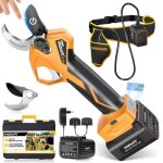 Swansoft s�cateur �lectrique 36 mm, protection des doigts, avec deux piles, lames et �tui ceinture outils ...