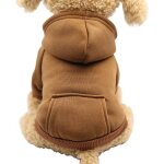 Sweat � capuche pour chien marron taille s poitrine 35 cm 1 pi�ce sweat - shirt avec poches petit chien ...