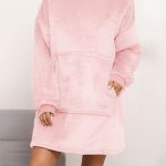 Sweat  capuche plaid oversize, manteau avec manches unisexe, taille unique couleur: rose