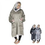 Sweat � capuche et poches, plaid polaire, couverture, pull - sherpa et flanelle - adulte - beige - vivezen ...