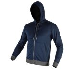Sweat neo comfort - bleu marine m - fermeture clair en coton