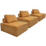 Sweeek - lot de 3 chauffeuses pour canapé modulables velours côtelé velours côtelé moutarde Sweeek - lot de 3 chauffeuses pour canapé modulables velours côtelé velours côtelé moutarde