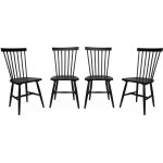 Sweeek - lot de 4 chaises noires � barreaux en bois d'h�v�a. romie. l 50. 8 x p 44. 2 x h 90cm