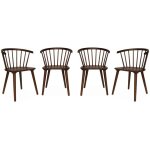 Sweeek - lot de 4 chaises noyer � barreaux en bois et contreplaqu�. paula. l 51 x p 53 x h 75cm