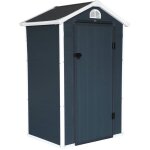 Abri de jardin plastique 1. 39 m�. anthracite. structure aluminium et acier. 134 x 104 x 204cm