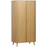 Sweeek - armoire 2 portes effet bois rainur avec tagre et penderie, l 90 x p 60 x h 180cm