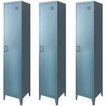 Sweeek - armoire chambre en m�tal bleu p�trole. 4 espaces de rangement. l 180 x l 38 x h 38cm
