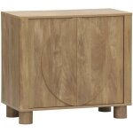 Sweeek - buffet exotique effet bois de manguier 2 portes 80cm pondi
