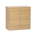 Sweeek - buffet, module de rangement ch�ne d�cor bois 2 portes l 70 x p 35 x h 70 cm - kompo