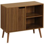 Sweeek - buffet de rangement effet bois de noyer 1 porte. 2 étagères. buffet bas. 80cm Sweeek - buffet de rangement effet bois de noyer 1 porte. 2 étagères. buffet bas. 80cm