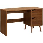Sweeek - bureau  2 tiroirs effet bois de noyer