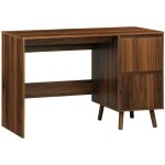 Sweeek - bureau avec 2 tiroirs noyer linear l 120 x p 48 x h 75cm