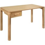 Sweeek - bureau bois d'h�v�a placage ch�ne 1 tiroir naturel - l 120 x l 60 x h 75 cm - garance