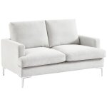 Sweeek - canapé 2 places en tissu l 143 x p 90 x h 89cm - hans en tissu blanc cassé Sweeek - canapé 2 places en tissu l 143 x p 90 x h 89cm - hans en tissu blanc cassé