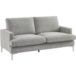 Sweeek - canapé 3 places en tissu l 173 x p 90 x h 89cm - hans en tissu gris clair Sweeek - canapé 3 places en tissu l 173 x p 90 x h 89cm - hans en tissu gris clair