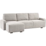 Sweeek - canapé d'angle gauche 3 places tissu l 260 x p 88 / 139cm / x h 87cm - dany en tissu gris clair ... Sweeek - canapé d'angle gauche 3 places tissu l 260 x p 88 / 139cm / x h 87cm - dany en tissu gris clair ...