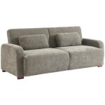 Sweeek - canap convertible 3 places tissu l 211 x p 92 x 85cm - dany en polyester vert de gris