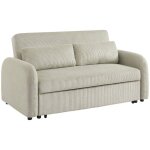 Sweeek - canap� convertible arrondi 2 places velours c�tel� l 168 x p 90 x h 88cm - lino en velours c�tel� ...