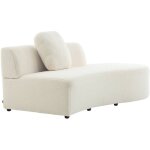 Sweeek - canap virgule organique droite 2 - 3 places bouclette blanche l 171 x p 93 x h 68cm - wave