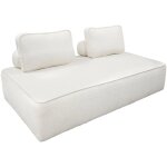 Sweeek - chauffeuse pour canapé modulable tissu bouclette crème 2 places bao, l 180 x p 90 x h 74cm Sweeek - chauffeuse pour canapé modulable tissu bouclette crème 2 places bao, l 180 x p 90 x h 74cm