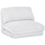 Sweeek - chauffeuse matelas blanc cass� convertible velours c�tel� grosse c�te 1 place cosy