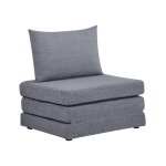 Sweeek - chauffeuse matelas convertible gris tissu chenille 1 place fold Sweeek - chauffeuse matelas convertible gris tissu chenille 1 place fold
