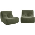 Sweeek - chauffeuse tissu effet alpaca 2 places, kaki, style contemporain, l 91 x p 105 x h 72cm Sweeek - chauffeuse tissu effet alpaca 2 places, kaki, style contemporain, l 91 x p 105 x h 72cm