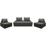 Sweeek - ensemble chauffeuses dao pour canap� modulable en tissu capitonn� 4 places gris fonc�