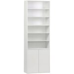 Sweeek - etag�re, biblioth�que modulable d�cor bois blanc 3 �l�ments - 2 portes 5 �tag�res l 70 x p 35 ...